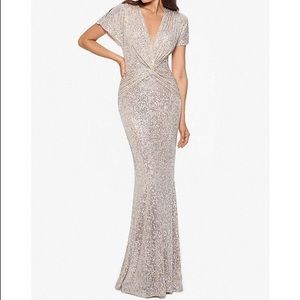 Gorgeous champagne sequin full length dress